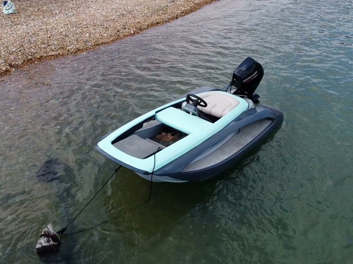 Realms Drift 340 design detail at anchor